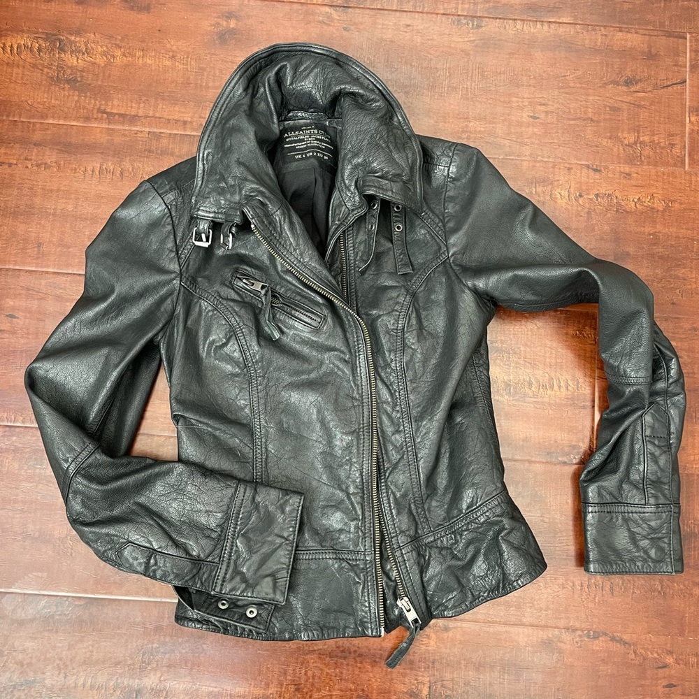 AllSaints Black Leather Jacket